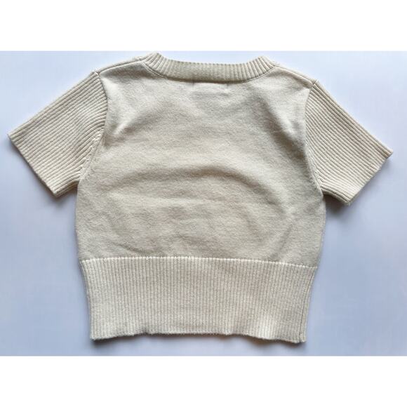 Girl's Peek Heart Short Sleeve Sweater Size 4/5 - Picture 3 of 4